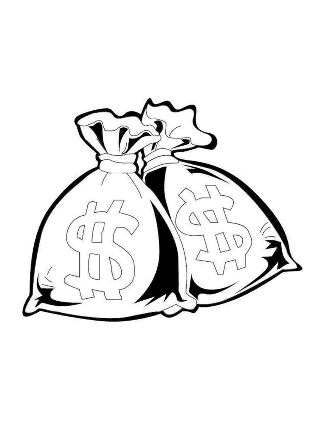 Раскраска Сумка з грошима