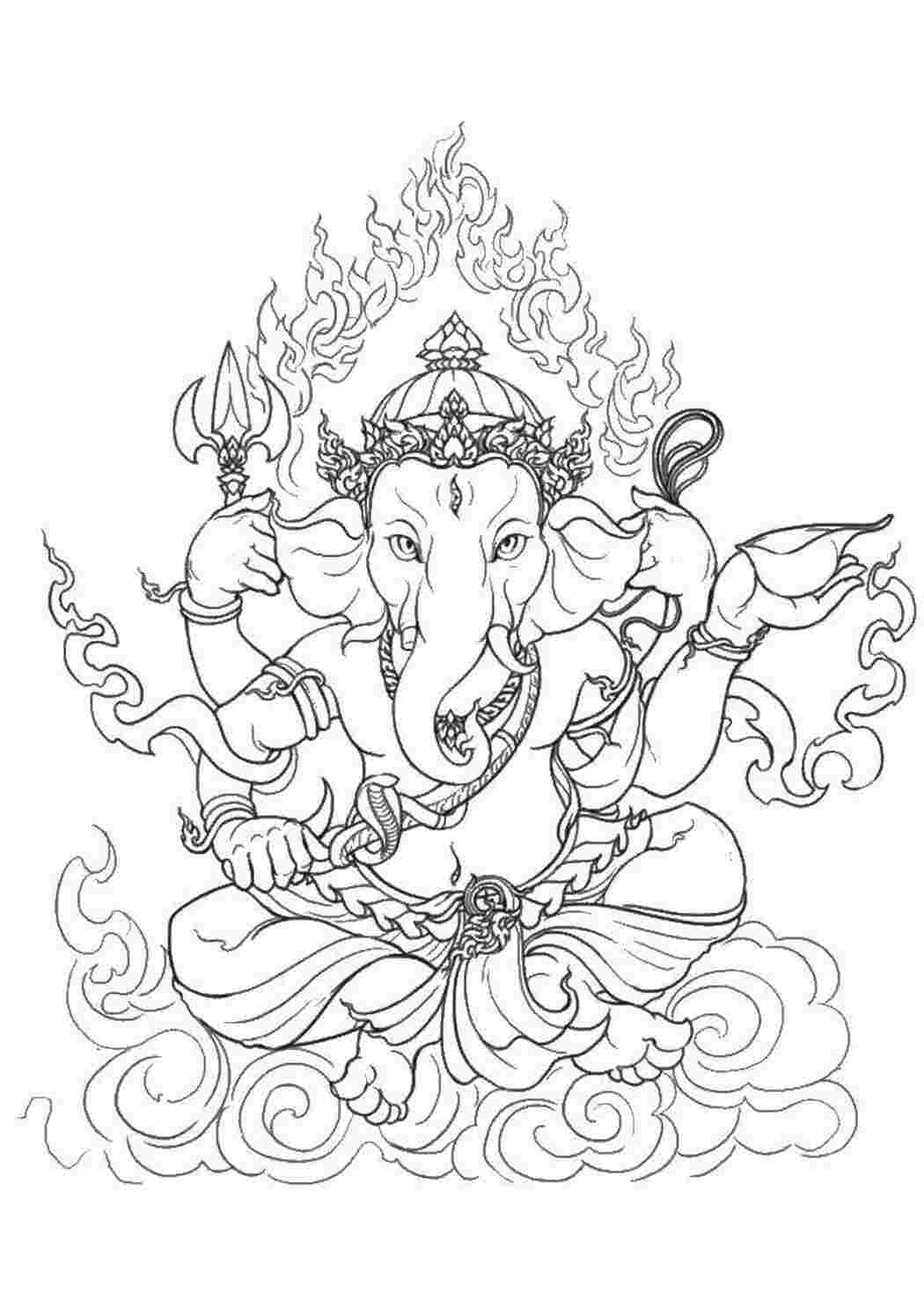 Раскраска Ганеша