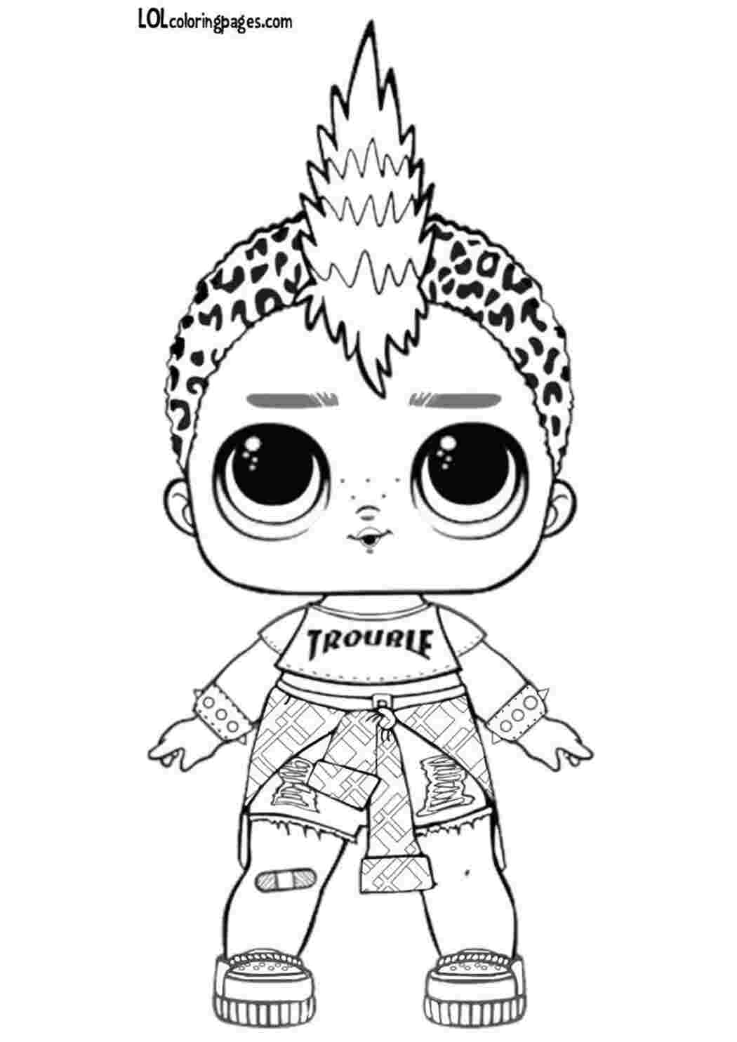 Раскраска Якісна розмальовка для дівчинки з лялькою LOL Punk Boi