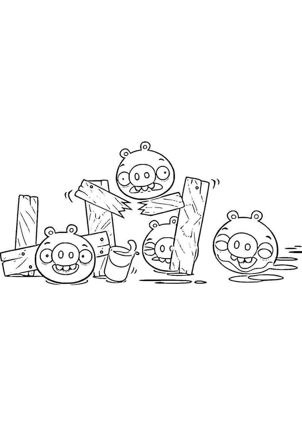Раскраска Свині з Angry Birds