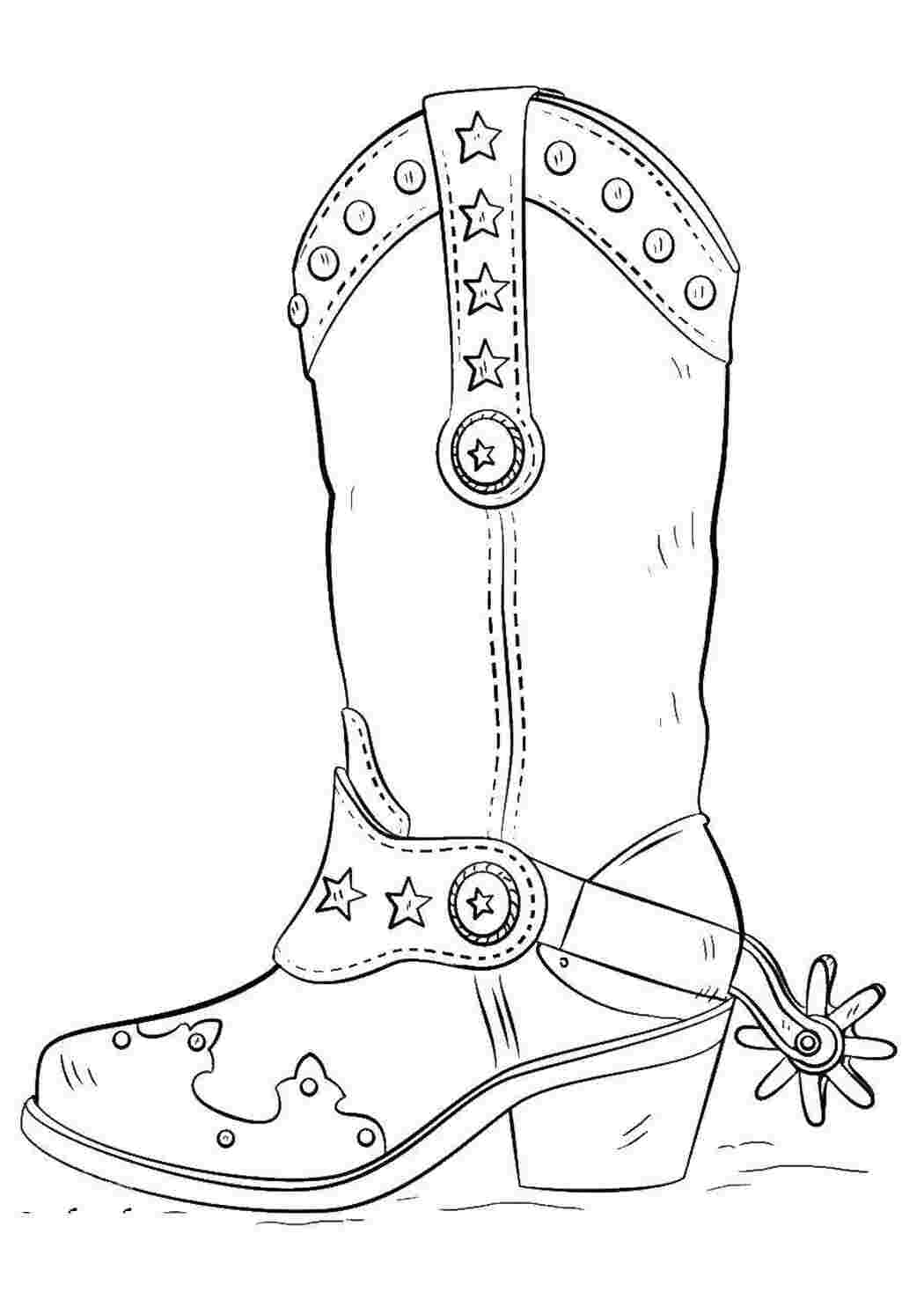 Раскраска Ковбойські чоботи