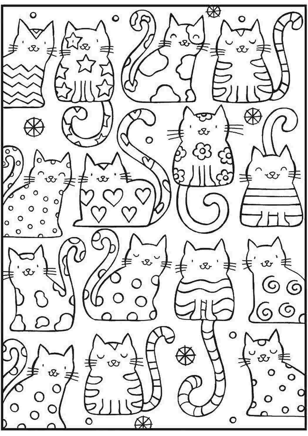 Раскраска Милі котики
