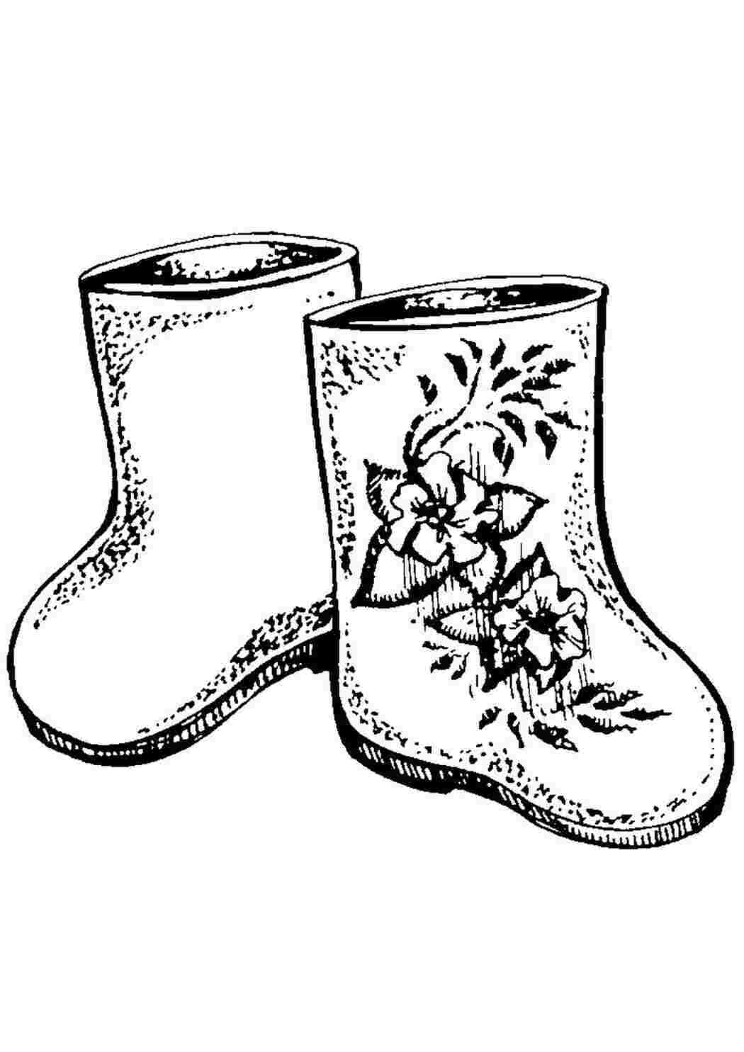 Раскраска Розфарбунки з валянками