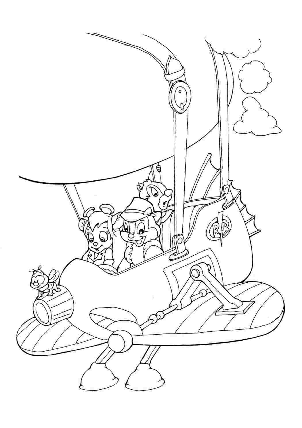 Раскраска Гарні розмальовки Розфарбування Чіп і Дейл Мультфільм Чіп і Дейл