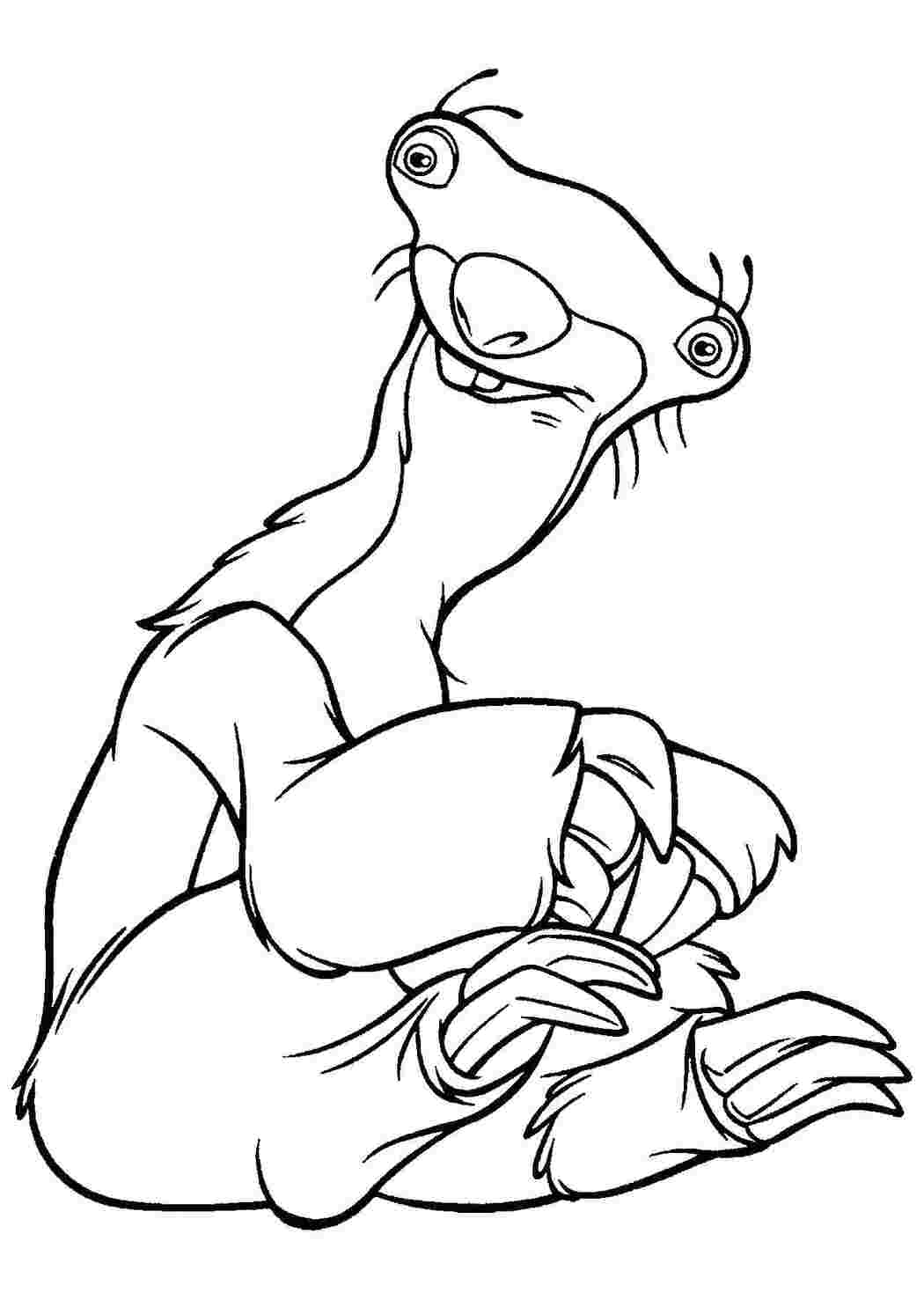 Раскраска Лінивець Сід