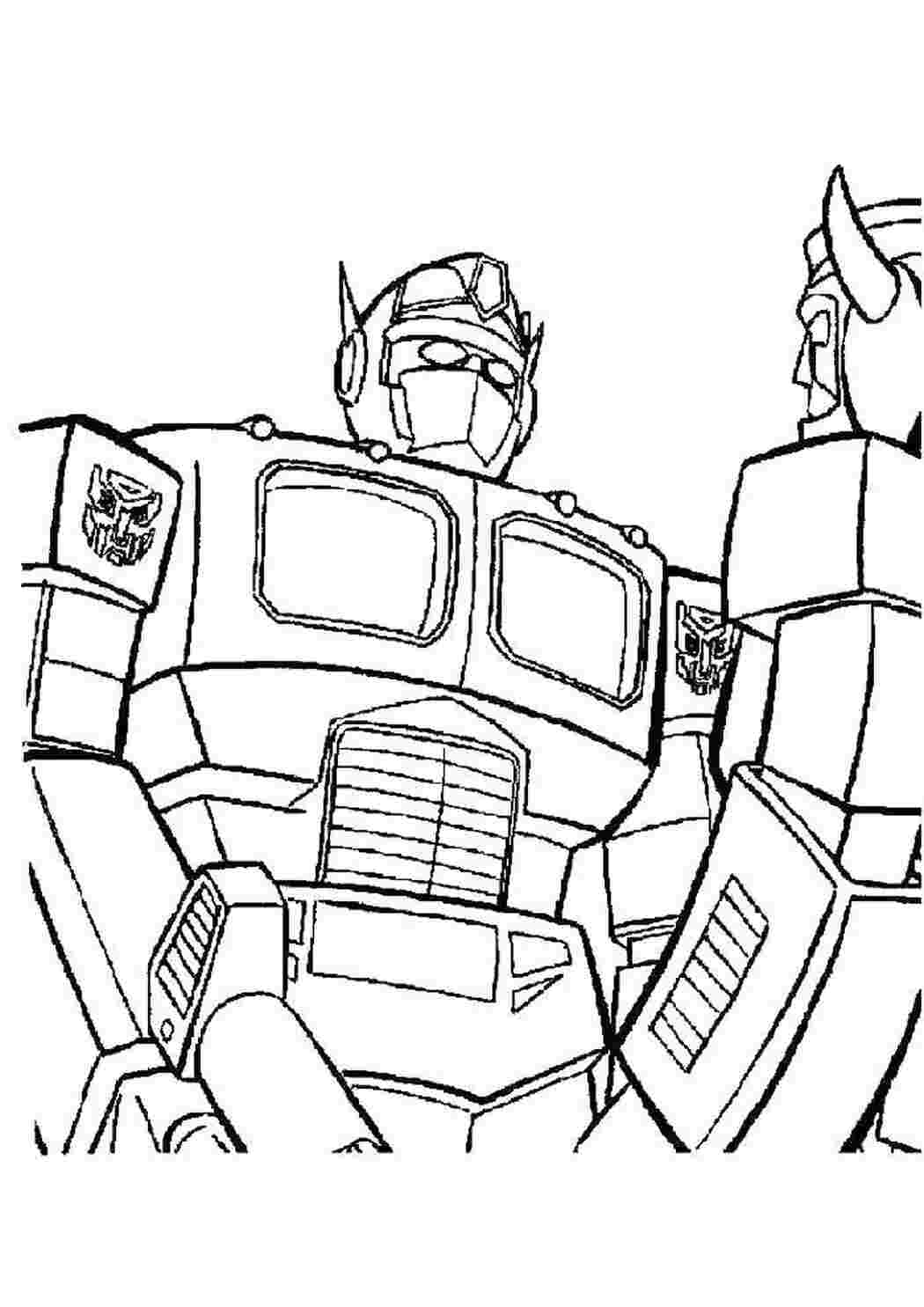 Раскраска Два трансформери
