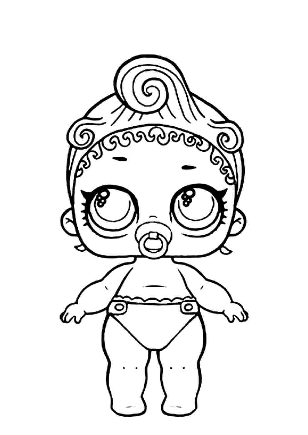 Раскраска Гарні розмальовки ЛОЛ лялька малятко Роздрукувати розмальовку