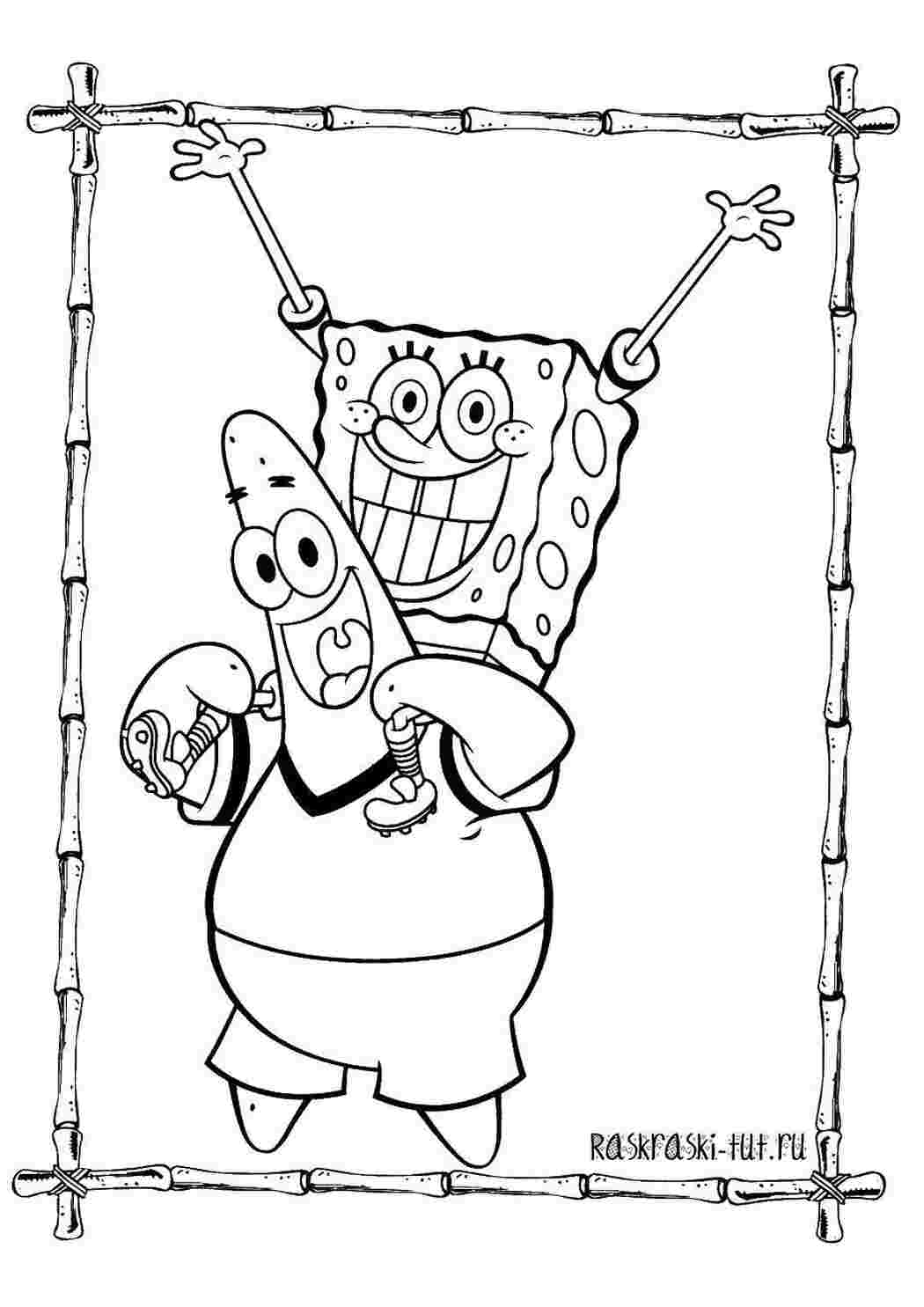 Раскраска Губка Боб катається на Патріку