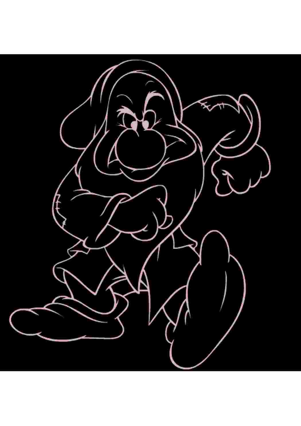 Раскраска Мультфільми Американські мультфільми Білосніжка та сім гномів