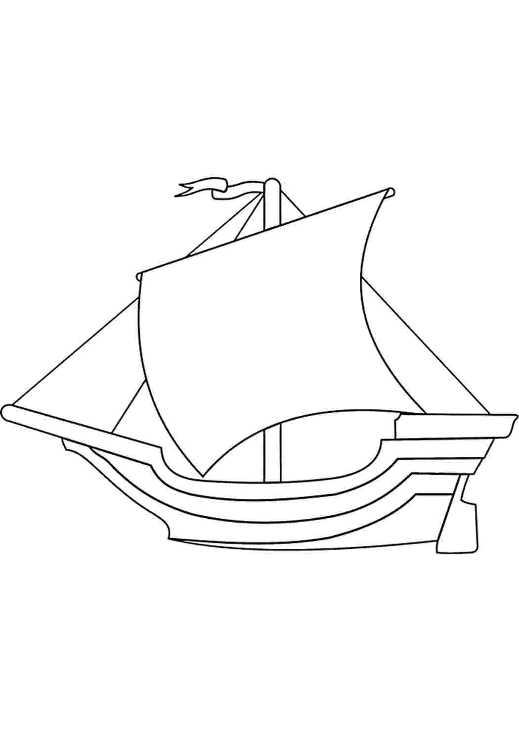 Раскраска Гарні розмальовки Чорно біле зображення судна для малюків