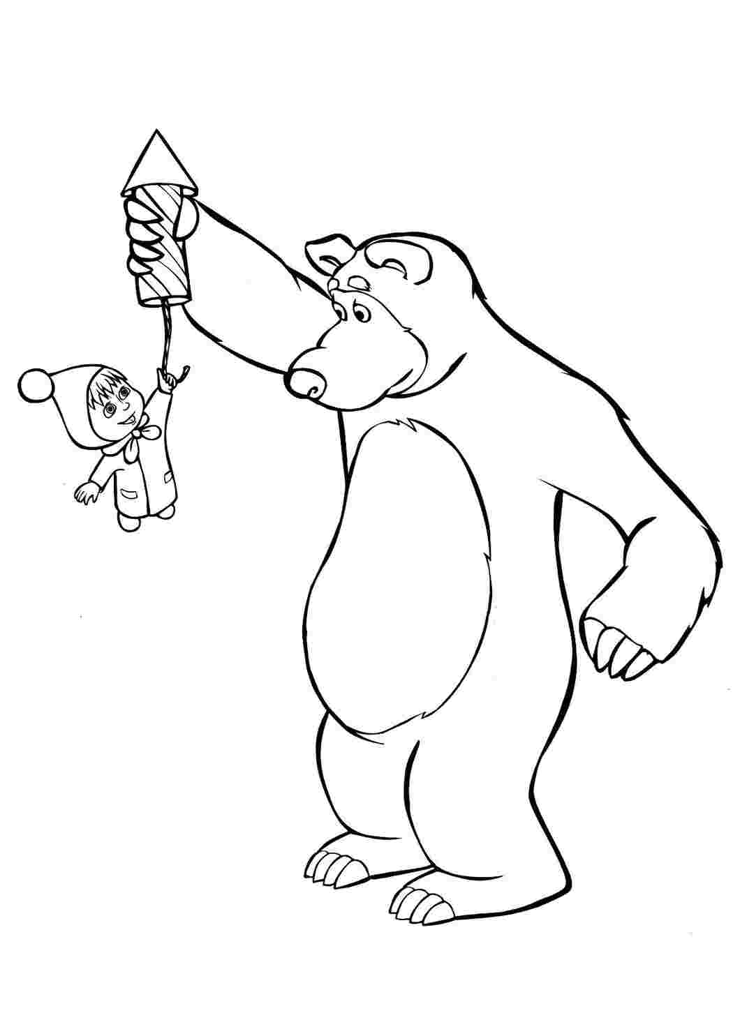 Раскраска Малюнки для вітражного мистецтва з мультфільму Маша і Ведмідь частина 7 10