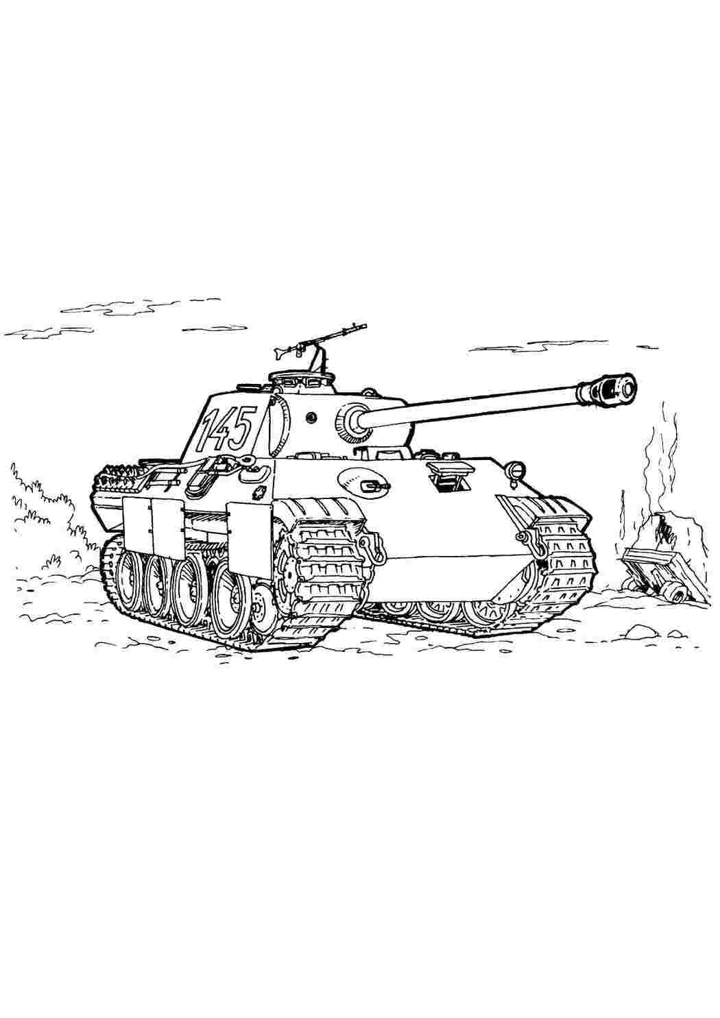 Раскраска Танк