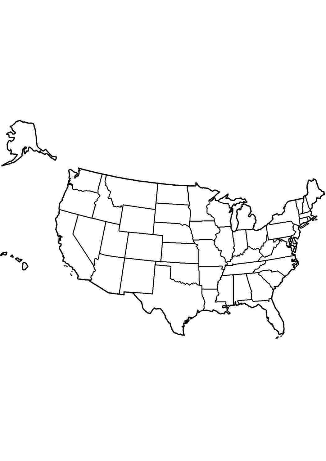 Раскраска Карта США