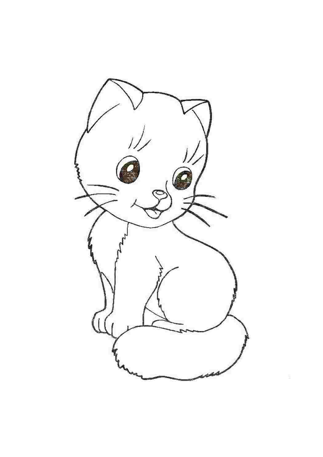 Раскраска Кошеня з пухнастим хвостиком