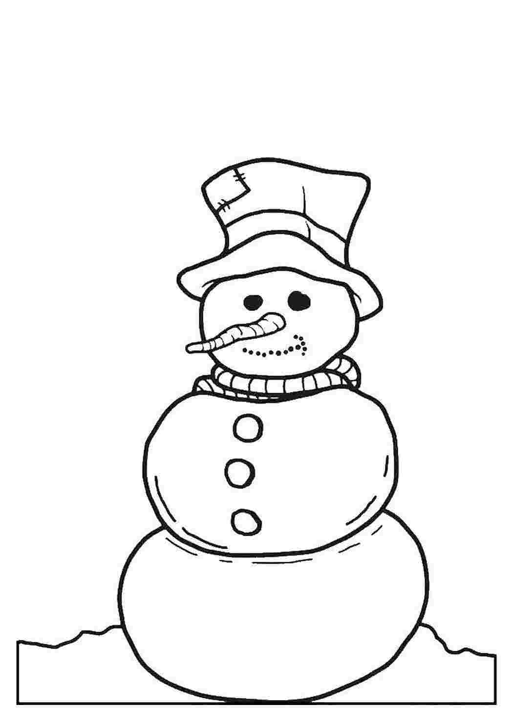 Раскраска Зимовий сніговик