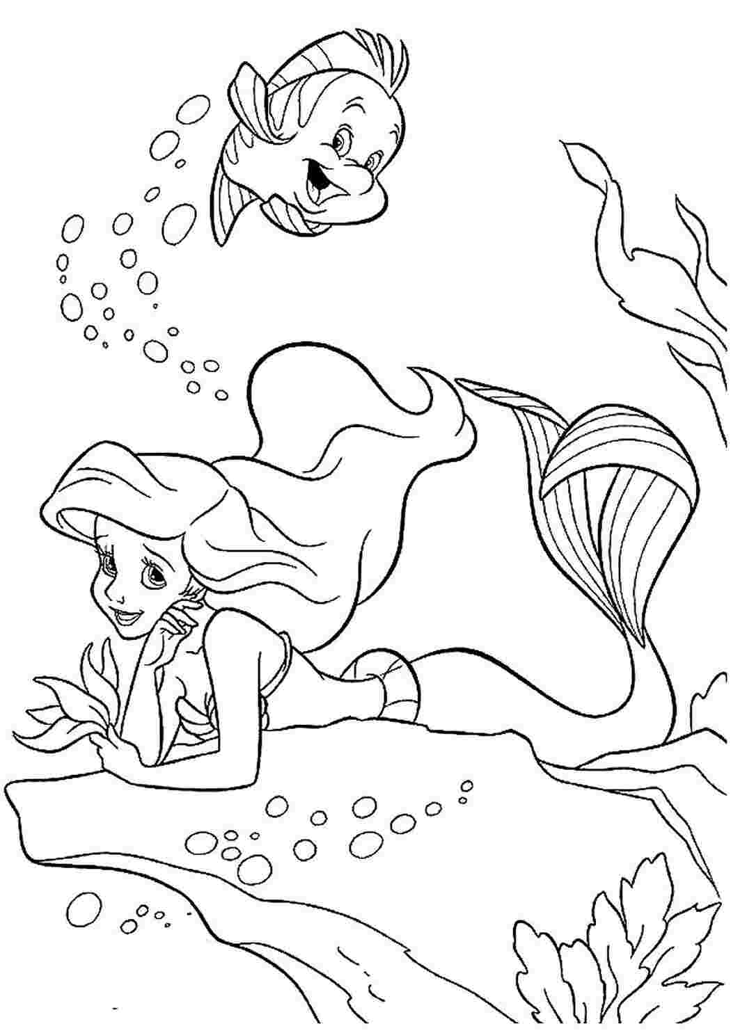 Раскраска Мультфільми Американські мультфільми Русалочка