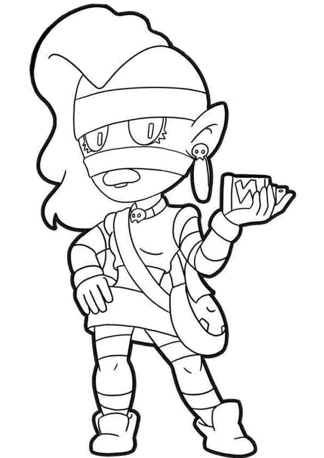 Раскраска Гарні розмальовки Розфарбування Emz Brawl Stars Гарна дівчина